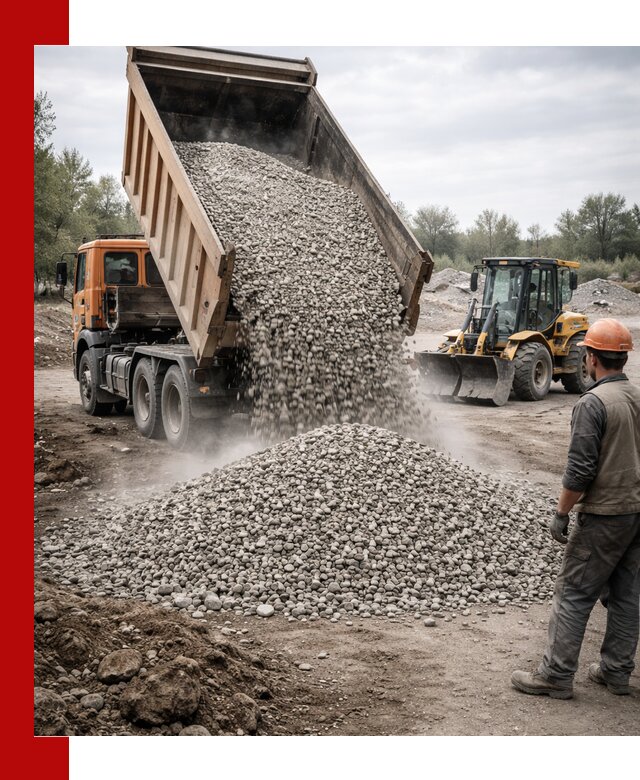 Доставка щебня в Балаково крупными и мелкими фракциями