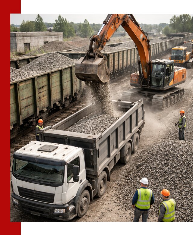 Железнодорожный щебень фракция 25–60 для поставок в Балаково