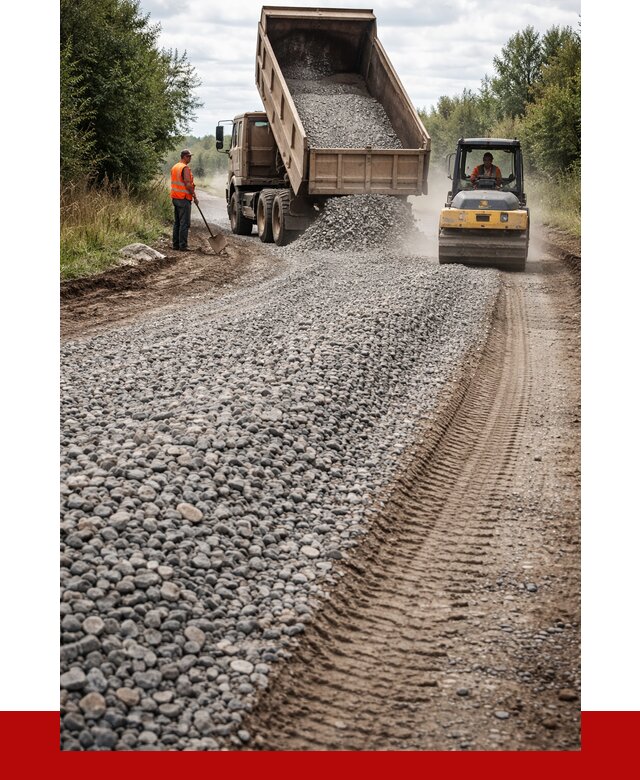 Щебень для отсыпки дороги в Балаково от 2748 р. ПРОНЕРУДБлк
