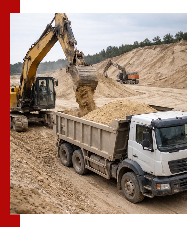 Доставка карьерного песка с самосвалами и разгрузкой в Балаково