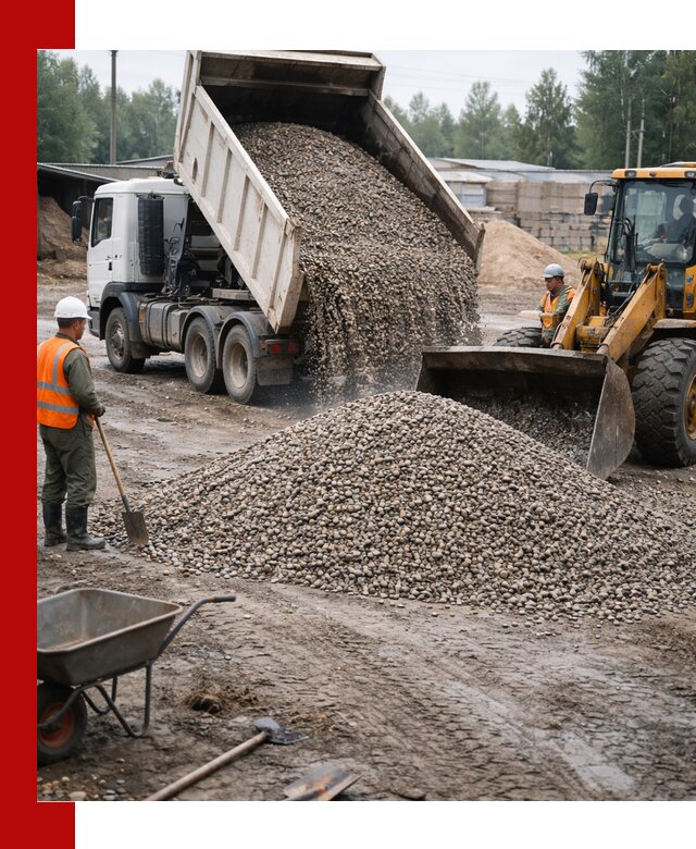 Мытый гравий с доставкой в Балаково от карьера до участка