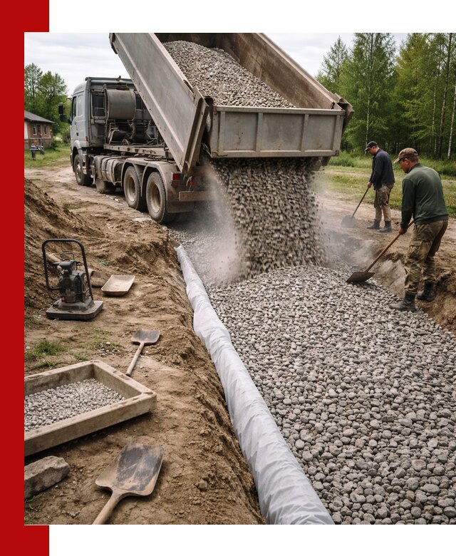 Гравий для дренажа с доставкой в Балаково качественный и недорогой