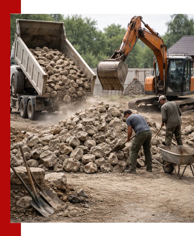 Доставка и разгрузка бутового камня в Балаково