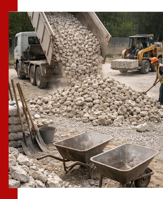 Доставка и продажа бутового известнякового камня в Балаково