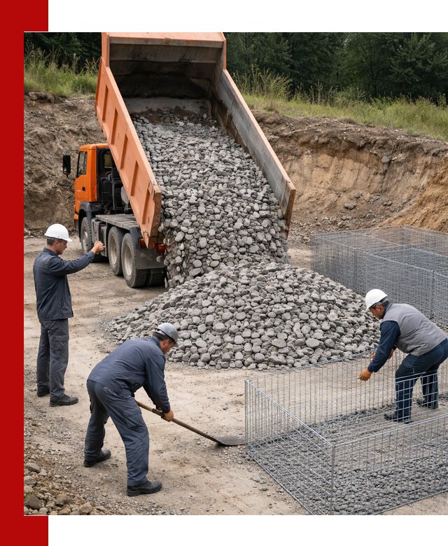 Камень для габионов с доставкой в Балаково быстро и надёжно