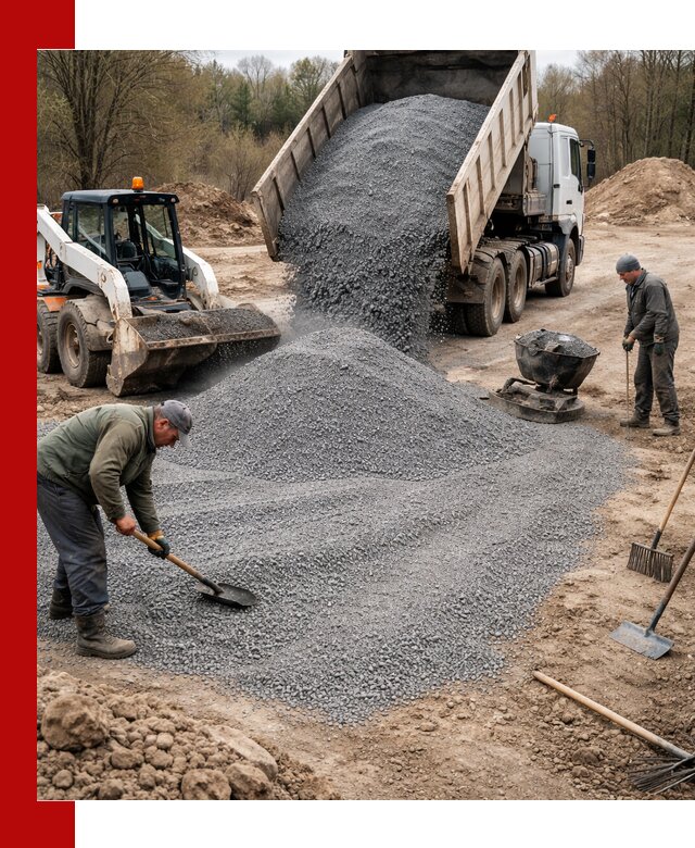 Отсев для подсыпки в Балаково — доставка и подсыпка на участок