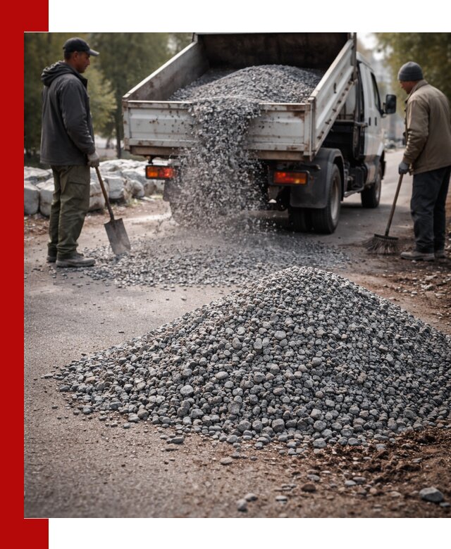 Гранитная крошка для посыпки дорог и тротуаров в Балаково