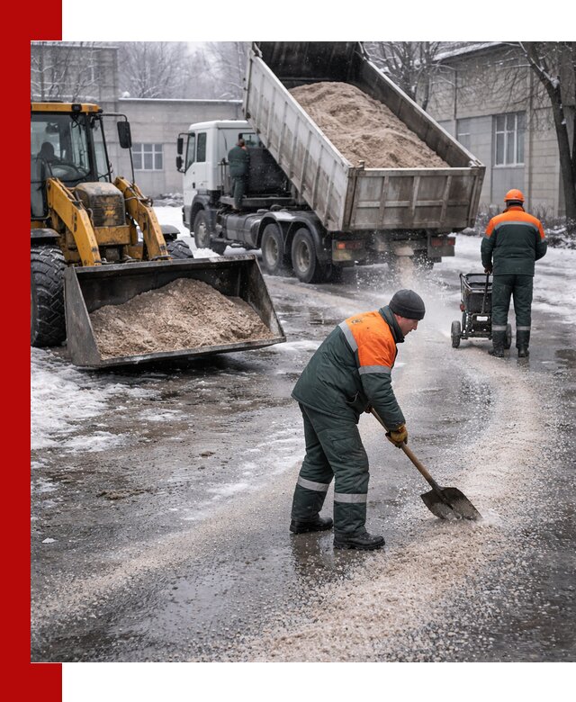 Реагент против гололеда с доставкой и нанесением в Балаково