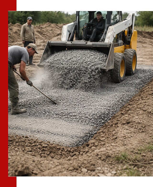 Устройство щебеночной подушки в Балаково для дорог и фундаментов